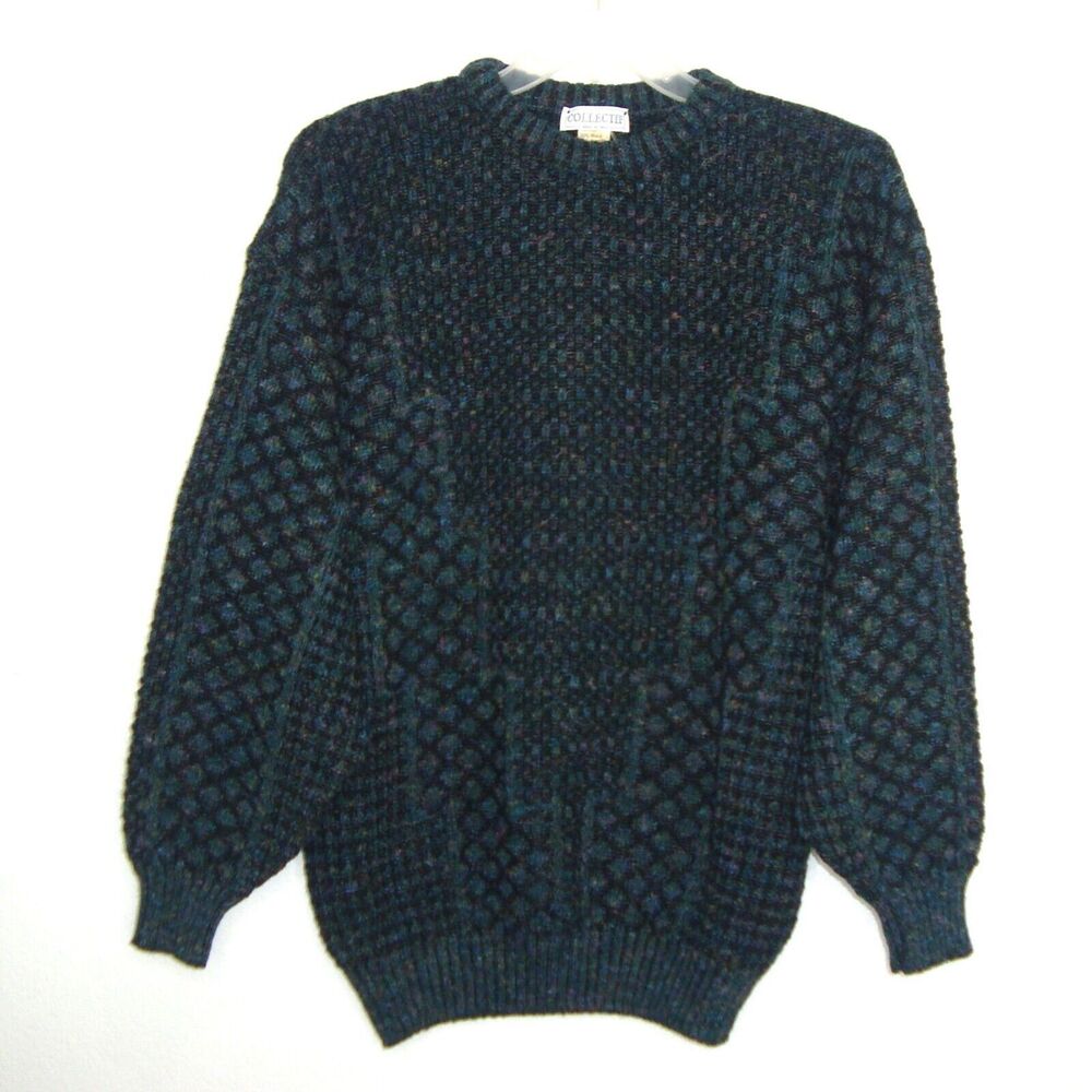 COLLECTIF Mens Wool Blend Pullover Grandpa Sweater Size XL Made in ITALY